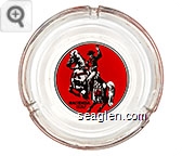 Hacienda, Hotel & Casino - Black on orange imprint Glass Ashtray