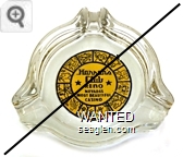 Harrah's Club Reno, Nevada's Most Beautiful Casino - Black on yellow imprint Glass Ashtray