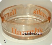 Harrah's, Reno and Lake Tahoe - Orange imprint Glass Ashtray