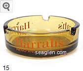 Harrah's, Reno and Lake Tahoe - Orange imprint Glass Ashtray