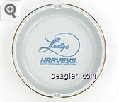 Llwellyn's Harveys, Resort Hotel/Casino, Lake Tahoe - Blue imprint Porcelain Ashtray