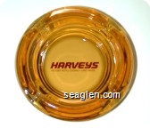 Harveys Resort Hotel Casino, Lake Tahoe - Red imprint Glass Ashtray