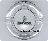 Harveys Wagon Wheel Hotel Casino - Green imprint Glass Ashtray
