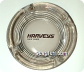Harveys, Lake Tahoe - Maroon imprint Glass Ashtray