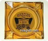 Harolds Club, Reno, Harolds Club or Bust, Reno - Black on white imprint Glass Ashtray