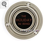 The Holiday in Reno - Red on black imprint Glass Ashtray