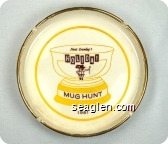 Newt Crumley's Holiday, Mug Hunt, 1961 - Brown and yellow imprint Porcelain Ashtray