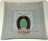 A Million Good Wishes For 1977, Binion's Horseshoe Club, Downtown Las Vegas - Gold, white and green imprint Glass Ashtray