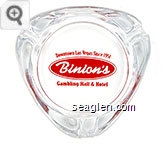 Downtown Las Vegas Since 1951, Binion's, Gambling Hall & Hotel - Red imprint Glass Ashtray