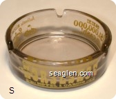 Binions Horseshoe, Hotel & Casino, See $1,000,000 in Cash!, In The Horseshoe Casino, Authentic Mexican Food, Sombrero Room, Las Vegas, Nevada - Yellow imprint Glass Ashtray