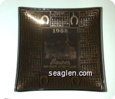 1968, Binion's Horseshoe Hotel - Casino Downtown Las Vegas, Nevada - Gold imprint Glass Ashtray