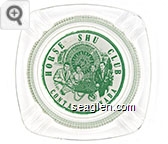 Horse Shu Club, Contact, Nevada - Green on white imprint Glass Ashtray