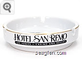 Hotel San Remo, Las Vegas - Casino and Resort - Black imprint Porcelain Ashtray