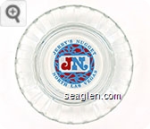 Jerry's Nugget, JN, North Las Vegas - Red and blue on white imprint Glass Ashtray