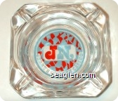 JN Jerry's Nugget Casino - Red and gray imprint Glass Ashtray