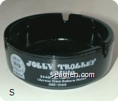 Jolly Trolley Casino, 2440 Las Vegas Blvd. So. (Across from Sahara Hotel), 385-3168 - White imprint Glass Ashtray