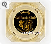 Friendly California Club, Downtown Las Vegas - Yellow on black imprint Glass Ashtray