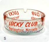 Lucky Club, Yerington, Nevada - Orange imprint Glass Ashtray