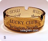 Lucky Club, Yerington, Nevada - Blue imprint Glass Ashtray
