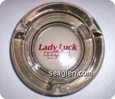 Lady Luck Casino, Biloxi, Mississippi - Red on white imprint Glass Ashtray