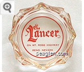 The Lancer, On Mt. Rose Highway, Reno, Nevada - Red imprint Glass Ashtray