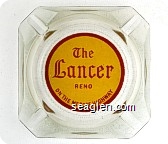 The Lancer Reno, On the Mt. Rose Highway - Red on yellow imprint Glass Ashtray