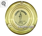 Lucky Casino, Mr. Lucky, Downtown Las Vegas, Free Parking with Validation - Black on white imprint Glass Ashtray