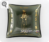 Mr. Lucky, Downtown, Las Vegas - Gold imprint Glass Ashtray