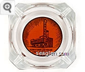 Downtown Las Vegas Free Parking - Brown on orange imprint Glass Ashtray