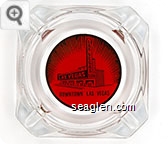 Downtown Las Vegas - Brown on orange imprint Glass Ashtray