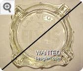 Las Vegas H, Elvis, Nevada - White imprint Glass Ashtray