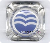 (Wave logo) - Blue imprint Glass Ashtray
