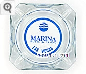 Marina, Hotel & Casino, Las Vegas - Blue imprint Glass Ashtray
