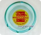 Hawthorne Monte Carlo, Hawthorne, Nevada - Red on yellow imprint Glass Ashtray