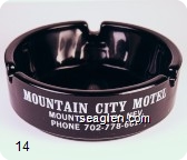 Mountain City Motel,  Mountain City, Nev., 702-778-6617 - White imprint Glass Ashtray