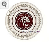 (Lion Logo) - Red imprint Glass Ashtray