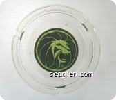 (Lion Logo) - Brown on green imprint Glass Ashtray