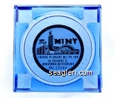 The MINT Coining Pleasure all the Time, 110 Fremont St., Downtown Las Vegas, Nev. DU. 22244 - Black on white imprint Glass Ashtray