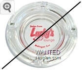 Stolen From Lucky's Louge, Mohegan Sun - Red imprint Glass Ashtray