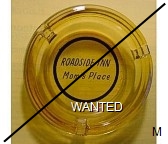 Roadside Inn, Mom's Place - Black imprint Glass Ashtray
