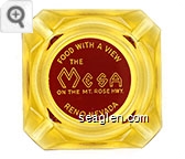 Food With A View, The Mesa, On The Mt. Rose Hwy., Reno, Nevada - White on red imprint Glass Ashtray