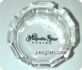Majestic Star Casino - Black imprint Glass Ashtray