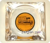 Keith's Model T Truck Stop, Hwy. 40 West - Winnemucca, Nev - Black on yellow imprint Glass Ashtray