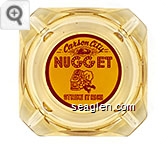 Carson City Nugget, Strike It Rich - Red on yellow imprint Glass Ashtray