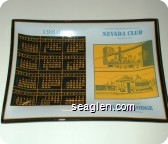 1966, In the Heart of The Downtown Reno Fun Strip, Nevada Club, At North Lake Tahoe Its The Nevada Lodge, Resort - Hotel Open All Year - Blue and yellow imprint Glass Ashtray