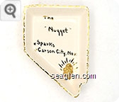 The ''Nugget'', *Sparks, *Carson City, Nev. - Gold imprint Porcelain Ashtray