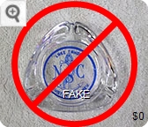 Lake Tahoe, NSC, Crystal Bay, Nev. - Blue imprint Glass Ashtray