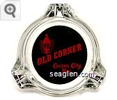 Old Corner, Carson City, Nev. - Red on black imprint Glass Ashtray