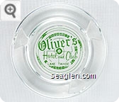 Oliver's Hotel and Club, Lake Tahoe - Green on white imprint Glass Ashtray