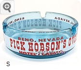 Reno, Nevada, Pick Hobson's Overland, Hotel - Casino - Red on white imprint Glass Ashtray